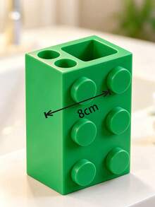 Creative Building Block Style Toothbrush Holder, Nested Bathroom Countertop Storage Rack, Stackable Toothpaste And Sundries Organizer, Colorful Modular Tray, Home Use - Multicolor - View 16