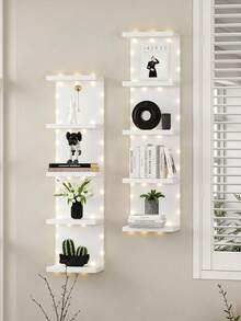 1pc Multi-Layer Minimalist Wall-Mounted Storage Shelf, Modern Living Room Bedroom Wall Decor Rack, Suitable For Books, Dolls, Toys, Clothing, Etc., Applicable For Home, Shop And Product Display - Multicolor - View 3