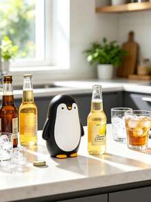 1pc Penguin Shaped Beer Bottle Opener, Push-Type Automatic Bottle Opener, Portable Beverage Bottle Cap Opening Tool, Suitable For Home Bar Party Gathering Scenes, Creative Fun Kitchen Gadget, Fun Gift For Beer Lovers, Desktop Liquor Bottle Opener Tool, Personalized Bottle Opener - Multicolor - View 2