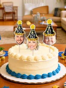Customizable Photo Cake Toppers Featuring Personalized Photos And Designs; Easy To Place On Cakes; Suitable For Birthdays, Family Gatherings, And Holiday Cakes; Ideal For Home Use And A Kitchen Essential; Nordic Style; Makes A Great Wedding Gift. - Multicolor - View 7