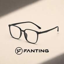 FANTING Women Glasses Men Glasses Clear Lens Square Rectangle Translucent Grey TR90 Black Temple - TR8006 - View 10