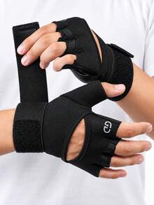 Sports Half Finger Gloves With Wrist Strap Bike Cycling Gloves For Women Men Gym Gloves For Weightlifting Training Pull Up Hiking Training Outdoor Exercise Workout Equipment For Home Yoga Pilates Eessentials Accessories Weight Loss - Multicolor - View 7