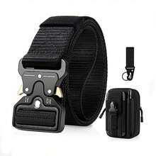 1 Set Outdoor Sports 2-In-1 Tactical Belt - Nylon Material, Adjustable Buckle, Suitable For Survival, Tactical Use, Tactical Equipment - Multicolor - View 6