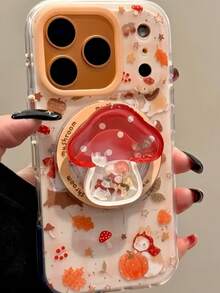 Red Mushroom Rabbit Rocking Magnetic Phone Stand Compatible With MagSafe, Strong Adsorption Desktop Extendable, Use With Magnetic Ring For Firmer Grip And Less Likely To Fall Off - Multicolor - View 3