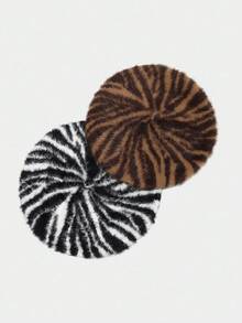 1pc Redisu Animaruhand Soft Plush Hat, Sofuto Autumn/Winter Zebra Stripe Photo Collection, Daily Wear, Suitable For Photography - A - View 9