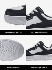CAMEL CROWN Men's New White Sports Shoes, Fashionable Comfortable Versatile Lightweight Skateboard Shoes - Black/White - View 3