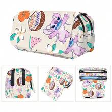 Lilo & Stitch Cartoon Print Pencil Case, High-Value Eye-Catching Pattern, Creative 3D Design, Wear-Resistant And Waterproof Fabric. Spacious Interior Can Store Various Stationery, Neat And Sturdy Stitching. Suitable For Self-Study, Daily Classes, Office Use, Also Can Be Used As A Portable Storage Bag, Interesting Design, Versatile And Durable, Multiple Patterns Available. - Multicolor - View 8