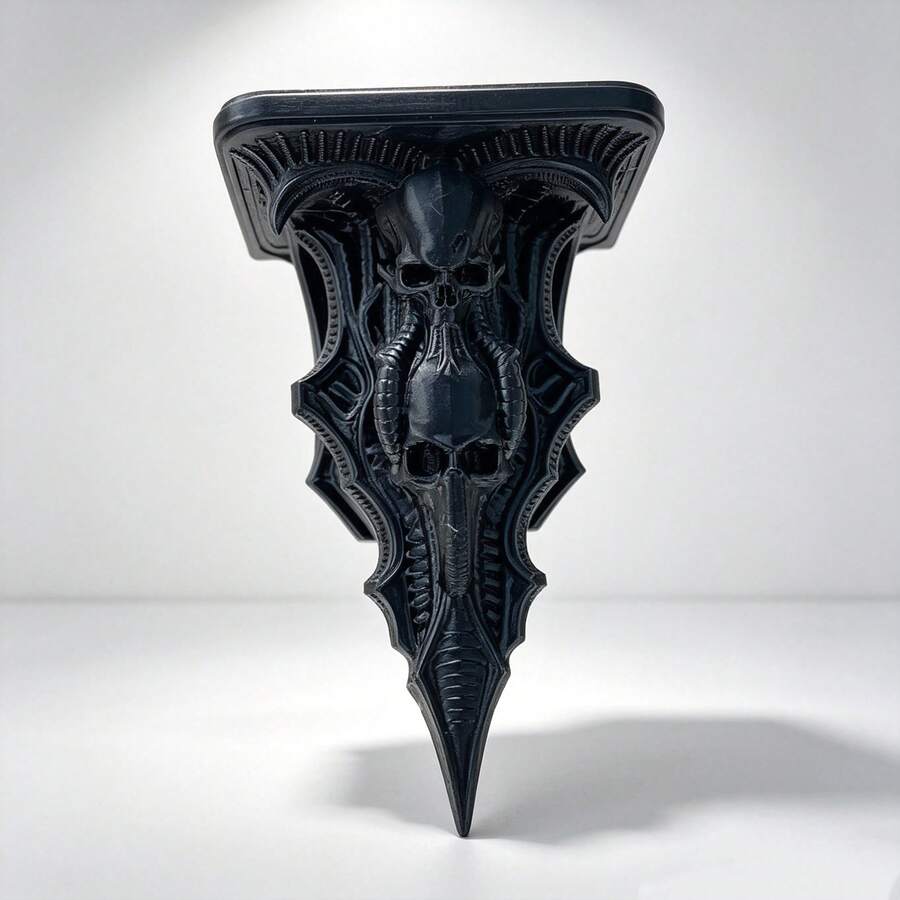 Gothic Skull Carved Base Mini Model DIY, Suitable For Halloween Decoration And Collection - A - View 1