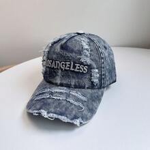 1pc Men's Distressed Baseball Cap, Washed Vintage Style, Unisex Fashion Retro Letter Embroidery, Street Casual Party - Multicolor - View 10