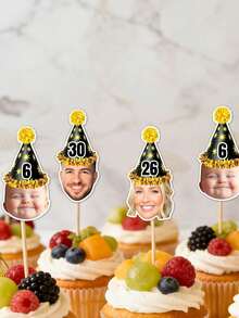 Customizable Photo Cake Toppers Featuring Personalized Photos And Designs; Easy To Place On Cakes; Suitable For Birthdays, Family Gatherings, And Holiday Cakes; Ideal For Home Use And A Kitchen Essential; Nordic Style; Makes A Great Wedding Gift. - Multicolor - View 10