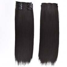 4-Piece Ekstensi Rambut untuk Wanita, Rambut Lurus Panjang, 1-Piece Patch Rambut Penambah Volume Tak Terlihat Tanpa Sambungan dengan Highlight, Penambah Volume Rambut, Ekstensi Rambut Jepit dengan Klip BB, Aksesori Rambut - Hitam - View 23