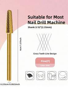 Nail Art Tungsten Carbide Nail Drill Bit Electric Manicure Drills For Milling Cutter Nail Burr Professional DIY Manicure Tool Accessories - Gold - View 5