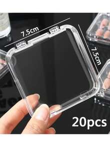 5pcs/10pcs/16pcs Creative Nail Art Storage Box, Transparent Acrylic Dust-Proof Packaging, Suitable For Finished Nail Art Styles, Dedicated Nail Art Sticker Storage Display Box, Transparent Jewelry Storage Box, Small Card Storage Box - Transparent - View 6