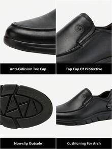 CAMEL CROWN Men's Business Casual Leather Shoes, Soft Sole, Anti-Slip, Comfortable, Breathable, Suitable For Formal Occasions. - Black - View 3