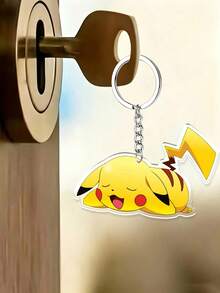 MASSDI 2Pcs Anime Acrylic Key Chain Pack, Cute & Napping Pattern Ornaments, Vibrant Fade-Resistant Printing, Wear-Resistant Clear Acrylic Sheet, Sturdy Metal Hardware For Secure Attachment - Keychain - View 5