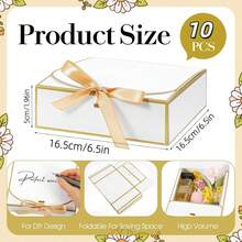 10pcs - Black Gift Boxes With Lids, Large, Medium, Small Sizes, Groomsman Proposal Boxes, Luxury Black Gift Boxes With Ribbons For Wedding Boxes, Birthday Boxes, Party Boxes, Christmas Boxes, Bridesmaid Boxes, Back To School Gift Boxes, Graduation Gifts, Valentine's Day Gift Boxes - Multiple Styles - View 17
