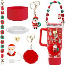 1pc Cup Accessories Set Compatible With Stanley Cup 40 Oz, Christmas/Halloween Cup Decorations - Orange-green - View 13