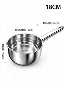 Stainless Steel Long Handle Small Sauce Pot With Pour Spout, Multi-Function Soup Pot For Home Milk Heating And Noodle Cooking, Portable Outdoor Camping Cookware, Pourable Soup - View 9