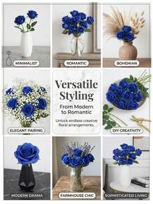 2/1pc Wedding Decoration Rose, Artificial Light Blue Flower And Welcome Sign, For Wedding Ceremony And Reception Decoration - Blue - View 5
