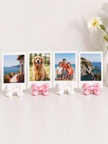 3pcs White/Pink Cute Bow Photo Clips, Bow-Shaped Photo Clips, Suitable For Small Photos, Can Be Used To Display Photos, Notes And Postcards, Bedroom And Living Room Decoration, Desktop Decoration, Warm Small Gift, 1pc - Multiple Styles - View 1