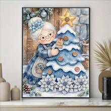 1PC DIY 5D Diamond Painting Kit Christmas Grandma Pattern - Round Full Drill Diamond Art Mosaic Craft, Home Wall Decor, Unframed - No Frame - View 2