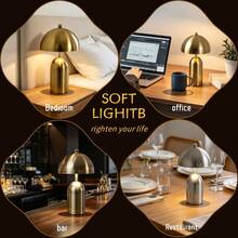 Kexinlighting -1PC Small Rechargeable Mushroom Lamp Cordless LED Touch Table Lamp Portable Dimmable Modern Home Decor For Desk, Bedroom, Nightstand, Living Room, Kitchen, Office, Dining Room, Bar - one-size - View 11