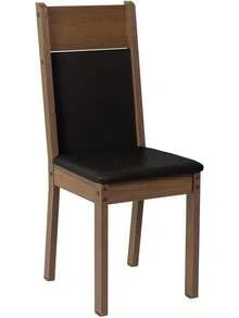 Kit de 6 Sillas de Comedor Tapizadas, Sillas para Mesa de Comedor Diseño Clásico en Madera Color Marrón con Asiento y Respaldo Acolchados Negro para Sala de Comedor - Negro - Ver 5