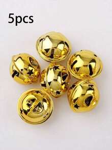 Gold Christmas Bells - Star Cutout Metal Craft Bells, Suitable For Christmas Tree Decoration, Gift Wrapping Ribbon, Wreath Decoration, Christmas Ribbon Wreath And Holiday Craft Making. - Round Bell - View 11