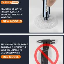 Emergency Safety Hammer Car Window Breaker With Seat Belt Cutter, Portable Car And Home Escape Tool - A - View 6