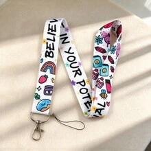 Mixed Style Cartoon Print Lanyard, Polyester Neck Lanyard, Phone Lanyard ID Card Holder Strap For School Work Office, Lovely Gift - Multicolor - View 3