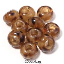 20pcs/Pack Manik-manik Transparan Berwarna-warni Motif Leopard dengan Lubang Besar Ukuran 14*8mm, Manik-manik Akrilik Motif Leopard Modis untuk Musim Gugur/Dingin, Gantungan Kunci Ponsel, dan Hiasan Tas Buatan Tangan DIY - Manik-manik berlubang besar bermotif macan tutul transparan - View 18