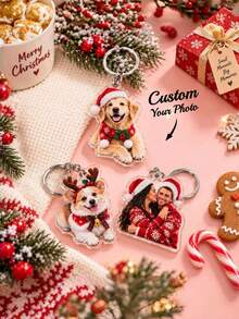 1pc Custom Shaped Photo Keychain, Personalized Acrylic Photo Keychain, Unique Keychain, Customizable, Custom Silhouette Keychain, Small Gift, Fashionable Minimalist, Unique Personalized Custom Gift, Perfect Gift For Birthday, Anniversary, Valentine's Day, Christmas - Multicolor - View 1