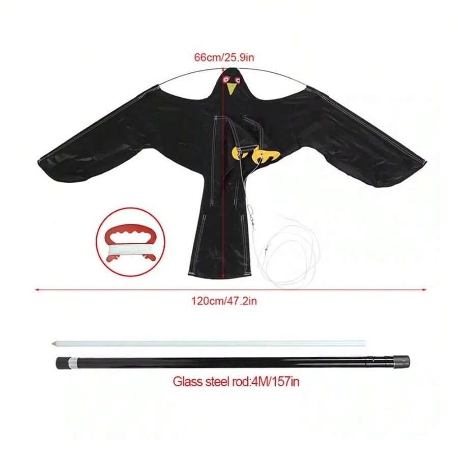 Flying Hawk Kite Garden Bird Repeller Scarer Extendable With 4m Telescopic Poles - VJO0117 - View 1