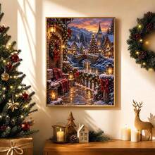 1PC DIY 5D Diamond Painting Kit Christmas Theme Pattern - Round Full Drill Art Mosaic Craft, Home Wall Decor, Unframed - No Frame - View 3