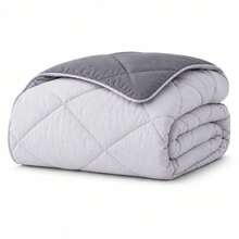 Edredón Reversible de Dos Caras, Colcha Acolchada Suave para Cama, Diseño Liso y Versátil, Ropa de Cama para Dormitorio, 180x240/220x240/240x260 cm - GRIS CLARO-OS - Ver 8