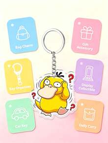 MASSDI 2Pcs Anime Acrylic Key Chain Pack, Cute & Napping Pattern Ornaments, Vibrant Fade-Resistant Printing, Wear-Resistant Clear Acrylic Sheet, Sturdy Metal Hardware For Secure Attachment - Keychain - View 4
