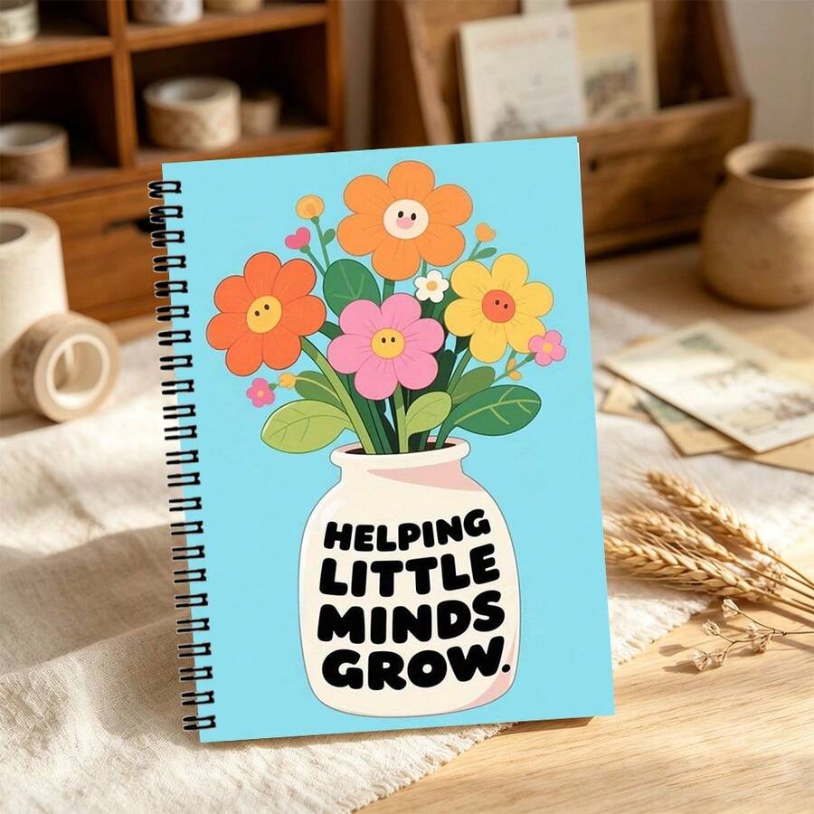 1pc A5 Floral Pattern Cover Spiral Notebook Diary, Perfect For School And Office Use, Great Gift For Friends, Colleagues, Boyfriend/Girlfriend, Back To School Supplies - Floral Series - View 1