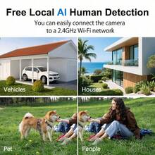 szsinocam 1296P WiFi PTZ Security Camera, 2.4G Wireless Home Surveillance Camera, Two-Way Audio, Full Color Night Vision, AI Human Motion Detection - White - View 3