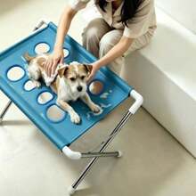 1pc Foldable Pet Grooming Stand (60*40*33cm), Portable Elevated Pet Bathing Rack With Breathable Mesh Surface, Suitable For Dogs And Cats Bathing, Drying And Grooming, Fits Large, Medium And Small Dogs And Cats - 60*40*33cm - View 10