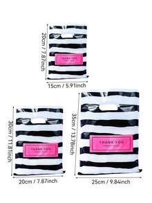 100pcs Plastic Gift Bags Set With "Thank You" Design - Durable, Stylish, Reusable, Suitable For Retail Store Or Gift Shop Packaging, Gift Bags, Gift Wrapping, Fashion Packaging, Sturdy Structure, Small Size - Gift Bag Set - View 6