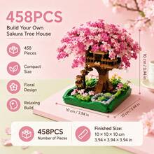 Balok Bangunan Bonsai Bunga Matahari, Seri Tanaman Model Bunga, Tanaman Pot Buatan yang Dapat Diatur, Hadiah Sempurna untuk Pecinta Bunga, Hari Valentine, Natal, Ulang Tahun - A - View 3
