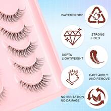 6 Pairs Natural False Eyelashes, Fluffy Soft And Lightweight 3D Faux Mink Lashes, Suitable For Daily Eyelash Extension, Suitable For Daily Use - Black - View 2