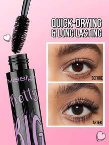 MISSLYN 1支大容量睫毛膏，強效豐盈、提翹與加長效果，持久舒適佩戴，適合女孩與女性，日常妝容、萬聖節妝容 - #1 - 查看 8