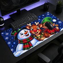 1pc Christmas Snowman Reindeer Elf Gaming Desk Mat, Multi-Purpose Makeup Nail Art Table Pad, Large Non Slip Desktop Protector S/M/L/XL - View 11