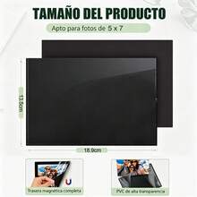 Marcos de fotos magnéticos reutilizables, se adhieren a superficies metálicas y magnéticas, múltiples tamaños, decoración versátil para fotos, pósters y paneles decorativos, uso en nevera, salón y oficina - 5 x 7/16 piezas - Ver 4