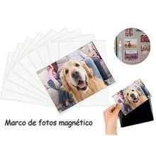 Marcos de fotos magnéticos reutilizables, se adhieren a superficies metálicas y magnéticas, múltiples tamaños, decoración versátil para fotos, pósters y paneles decorativos, uso en nevera, salón y oficina - 5 x 7/16 piezas - Ver 2