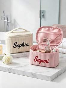 Túi đựng mỹ phẩm cá nhân hóa, túi đựng trang sức, túi đựng mỹ phẩm du lịch, hộp đựng mỹ phẩm tùy chỉnh, túi đựng đồ vệ sinh cá nhân, quà tặng phù dâu, quà tặng cho cô ấy - Nhiều màu - Xem 7
