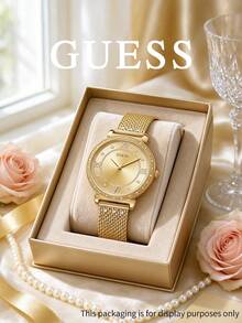 GUESS Women's Fashion Watch, Elegant And Exquisite Design With Classic Dial, Quartz Movement Metal Chain Band - Gold - View 4