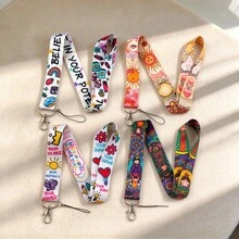 Mixed Style Cartoon Print Lanyard, Polyester Neck Lanyard, Phone Lanyard ID Card Holder Strap For School Work Office, Lovely Gift - Multicolor - View 2