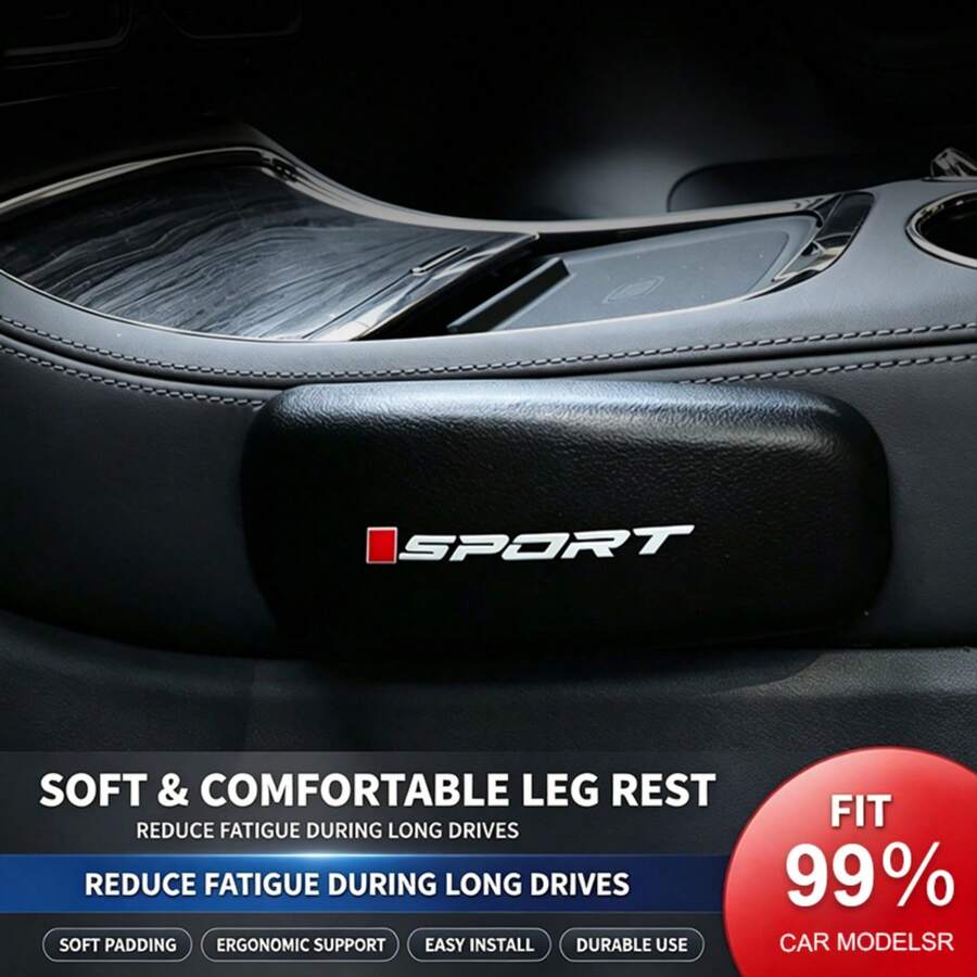 New Trapezoid Car Knee Pad, PU Leather Sports Style, Universal Car Leg Support Cushion, Multi-Functional Car Interior Thigh / Elbow Support Pillow, Relieve Driving Fatigue Car Interior Accessory
